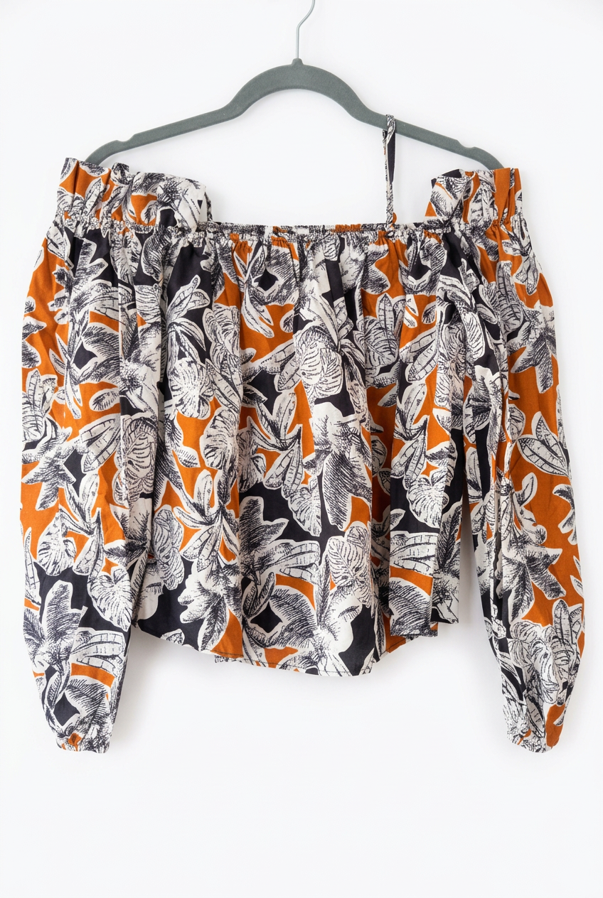 Tropical Crop Top Back – White BG