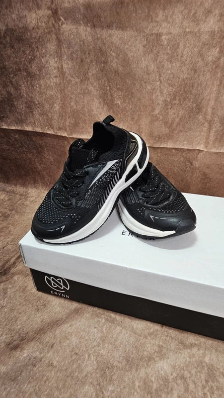Black Mesh Lace-Up Trainers – Lightweight Running Sneakers – Size 37.5/38 (UK 4/4.5)