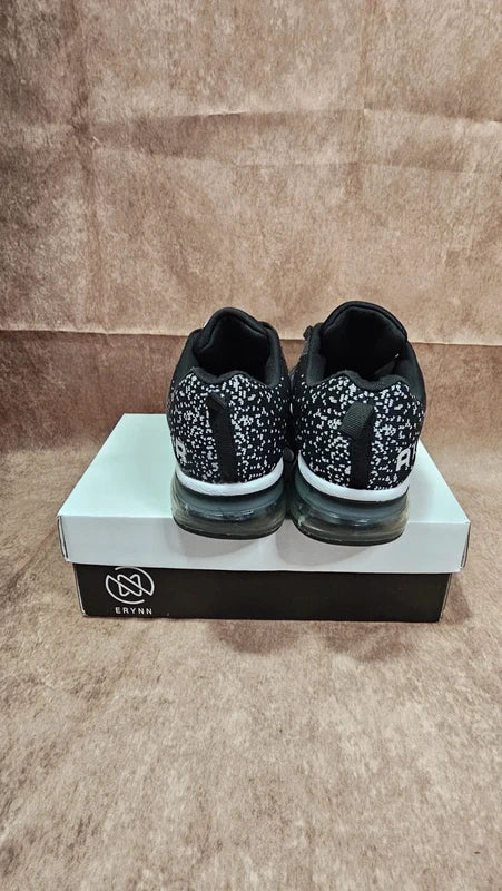 Black Mesh Lace-Up Trainers – Lightweight Running Sneakers – Size 37.5/38 (UK 4/4.5)