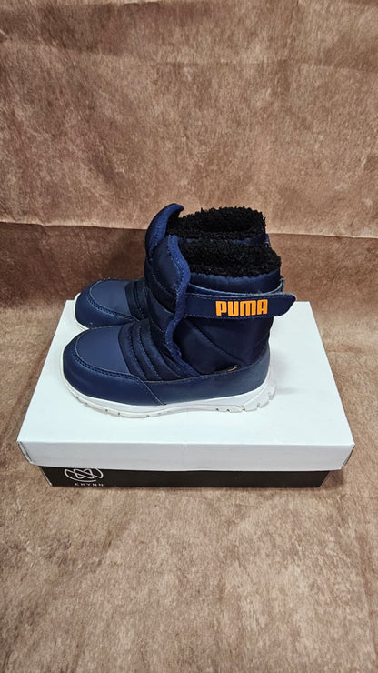PUMA Kids Winter Boots Dark Blue Warm Lined UK 5 Toddlers