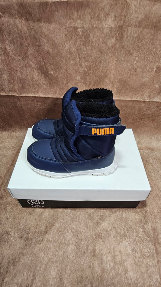 PUMA Kids Winter Boots Dark Blue Warm Lined UK 5 Toddlers