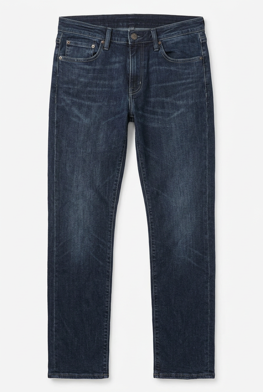 Dark Indigo Jeans Front – White Background