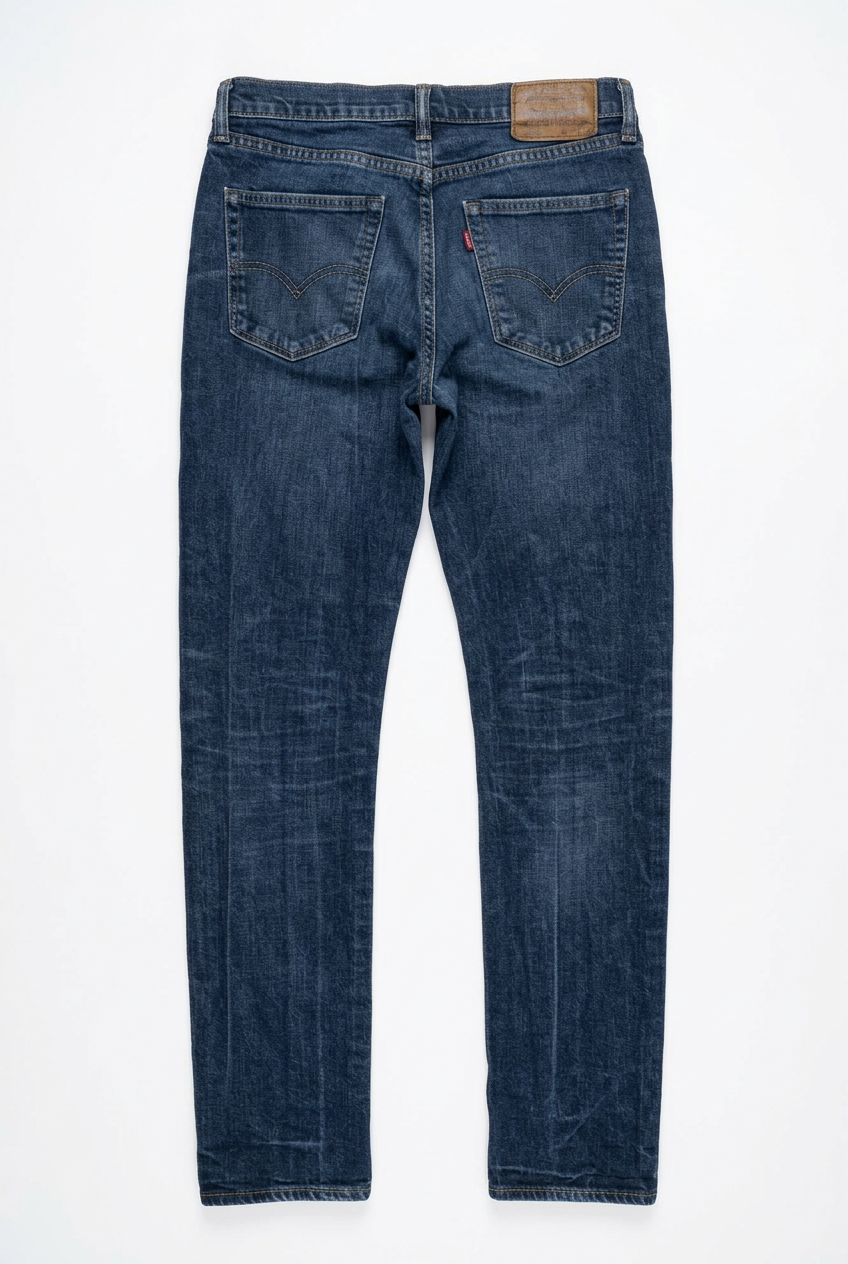 Dark Wash Jeans – White BG Back
