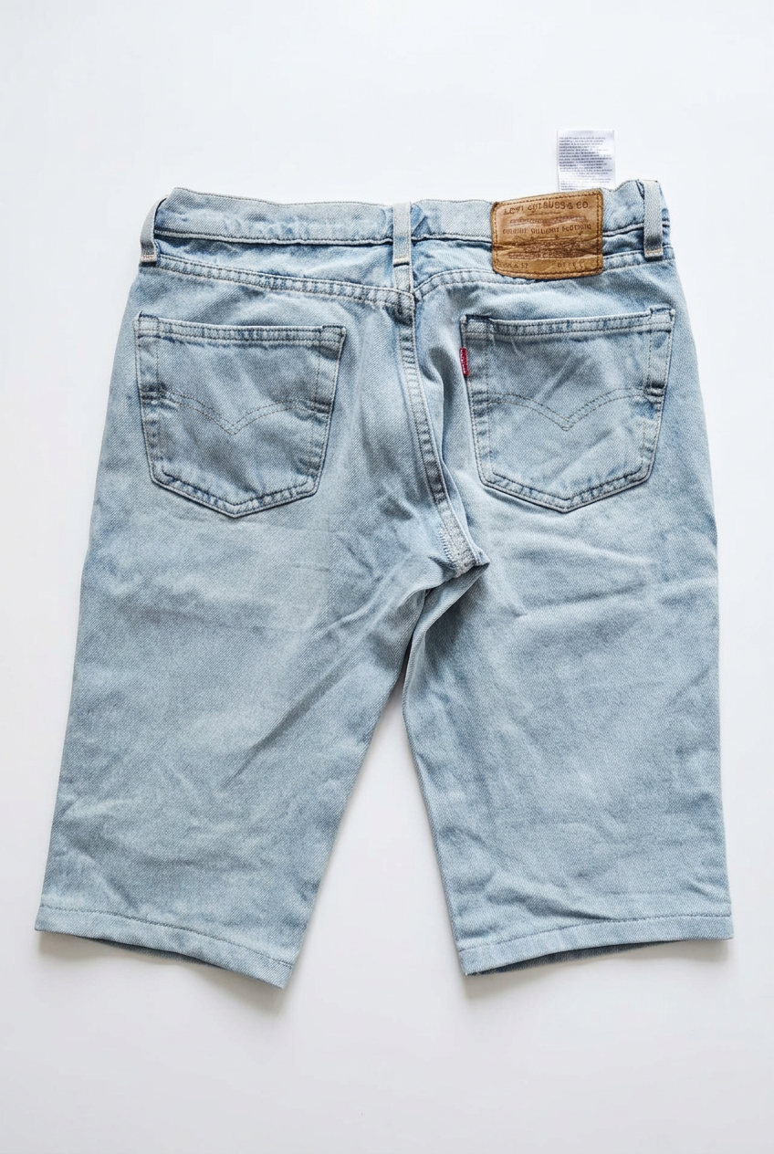Denim Shorts Back – White Background