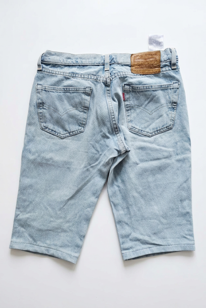 Denim Shorts Back – White Background