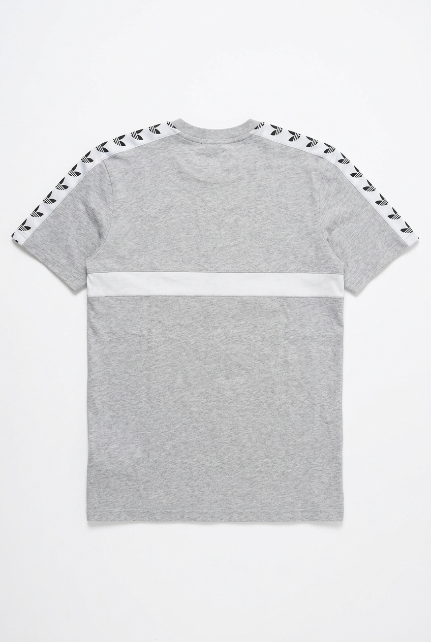 Grey Stripe Tee Back – White Background