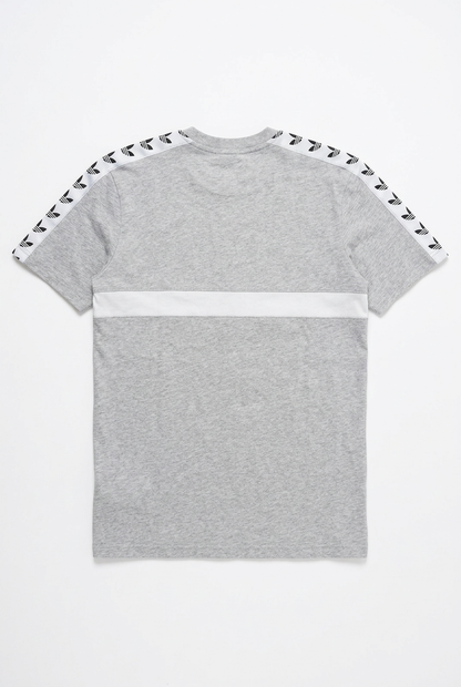 Grey Stripe Tee Back – White Background