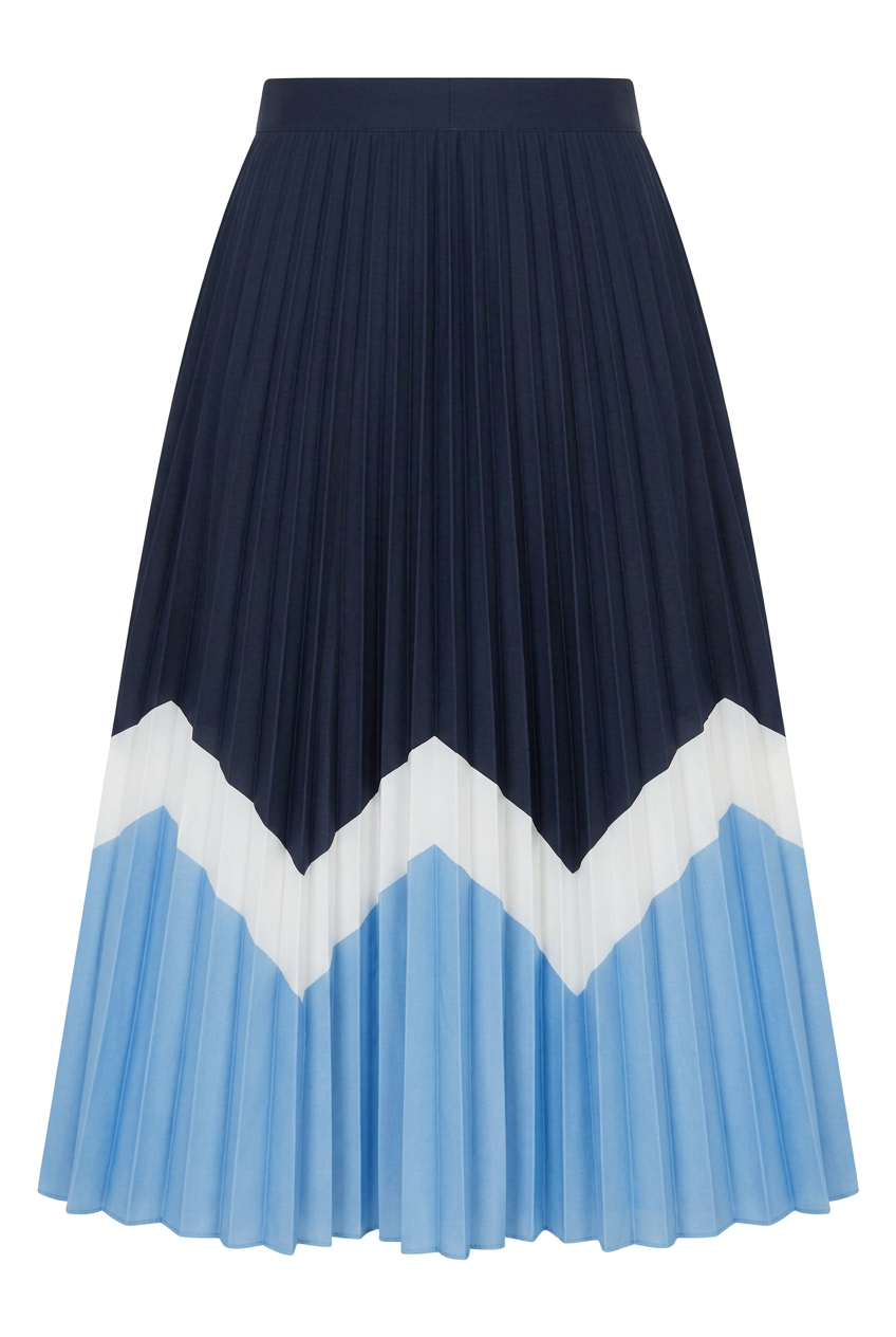 Navy Pleated Skirt – Back (remade)