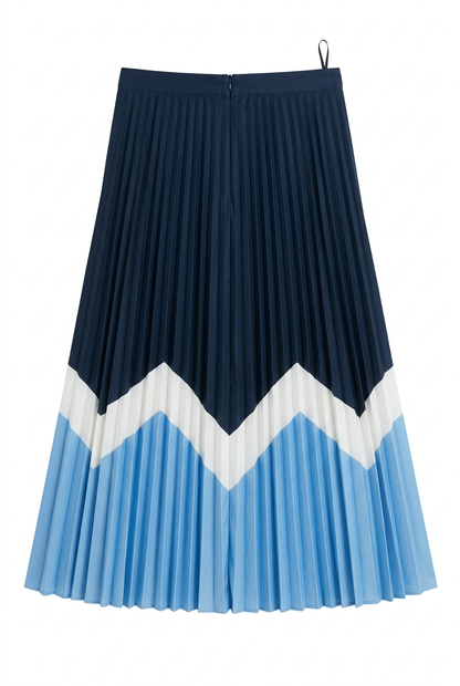 Navy Pleated Skirt – Back
