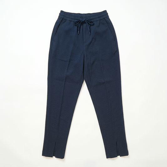 Navy Trousers – Straight Front, White BG