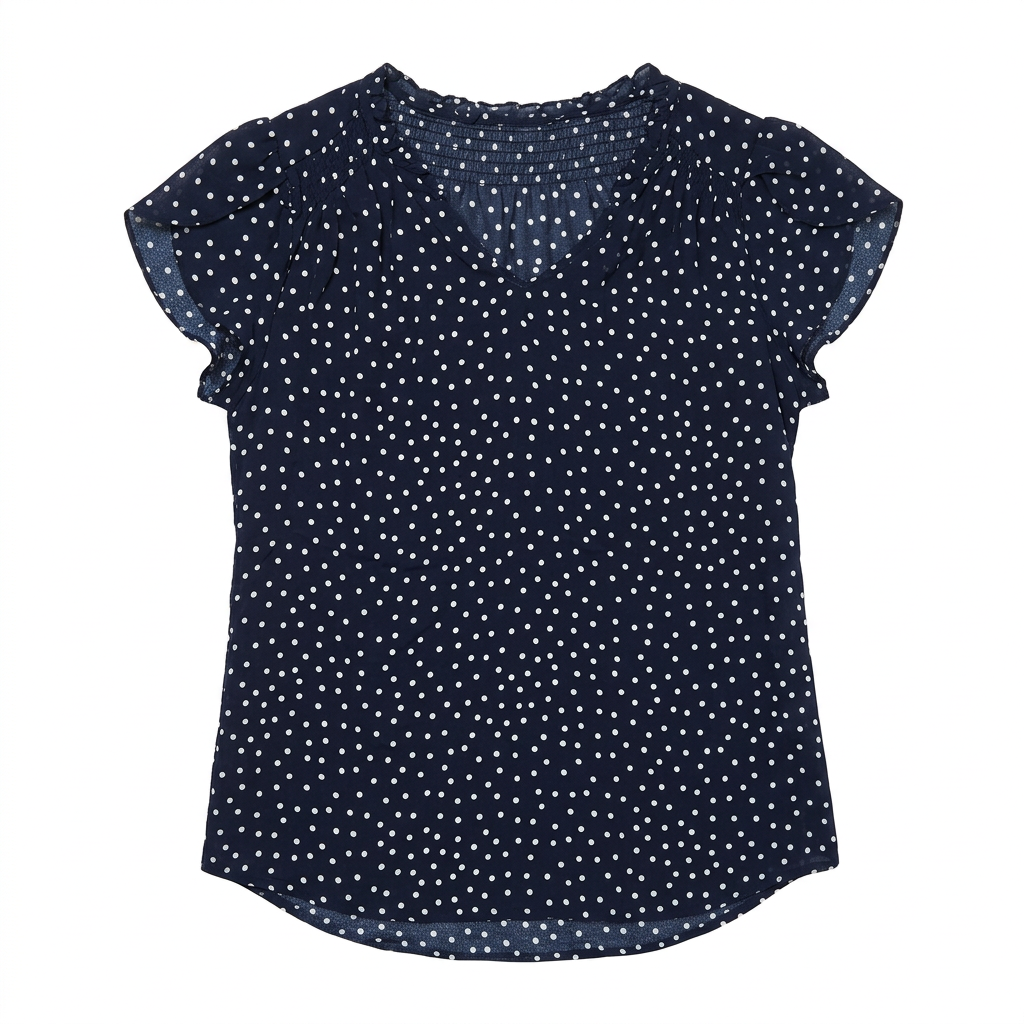 Polka Dot Blouse White BG – 2