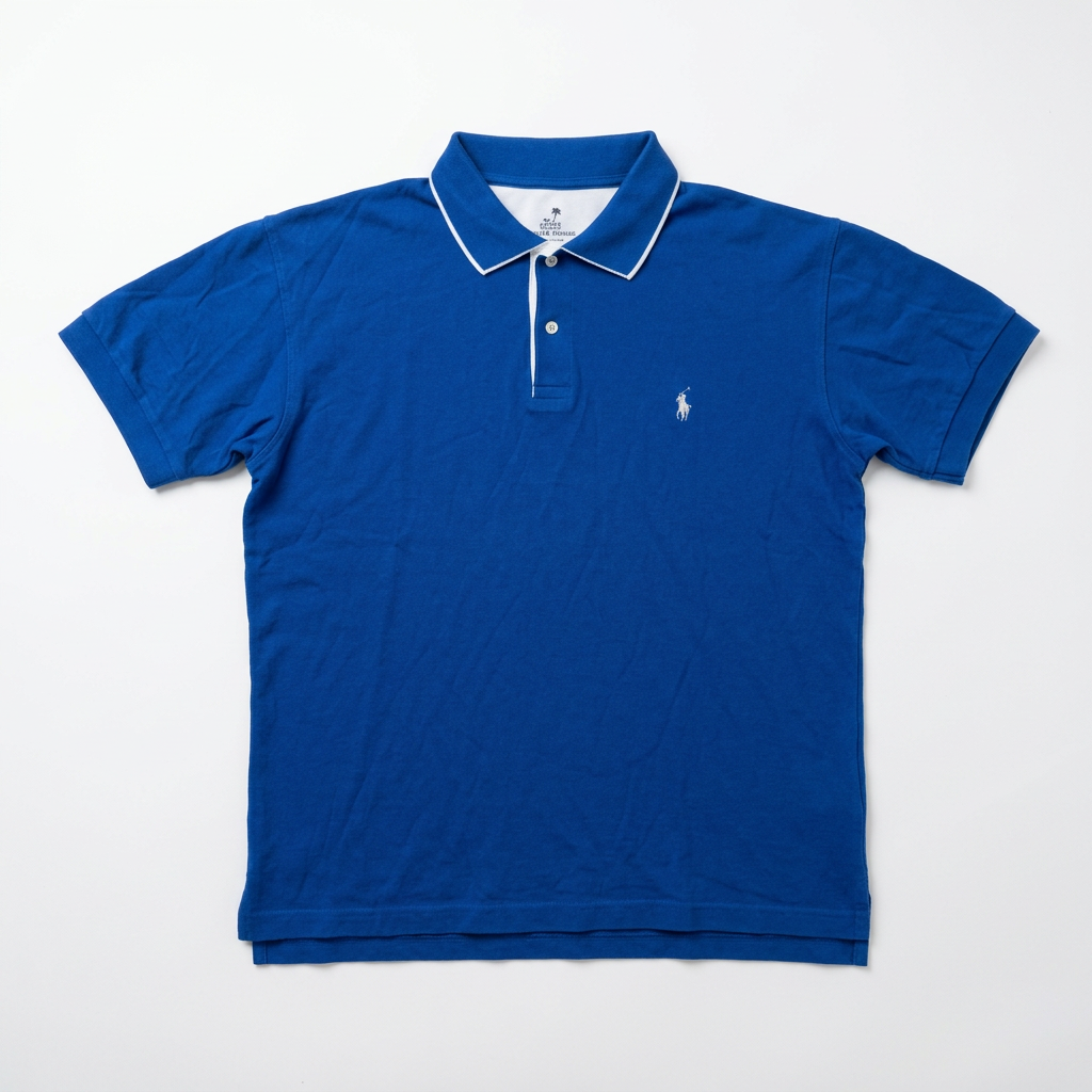 Royal Blue Polo – White BG Front
