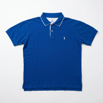 Royal Blue Polo – White BG Front
