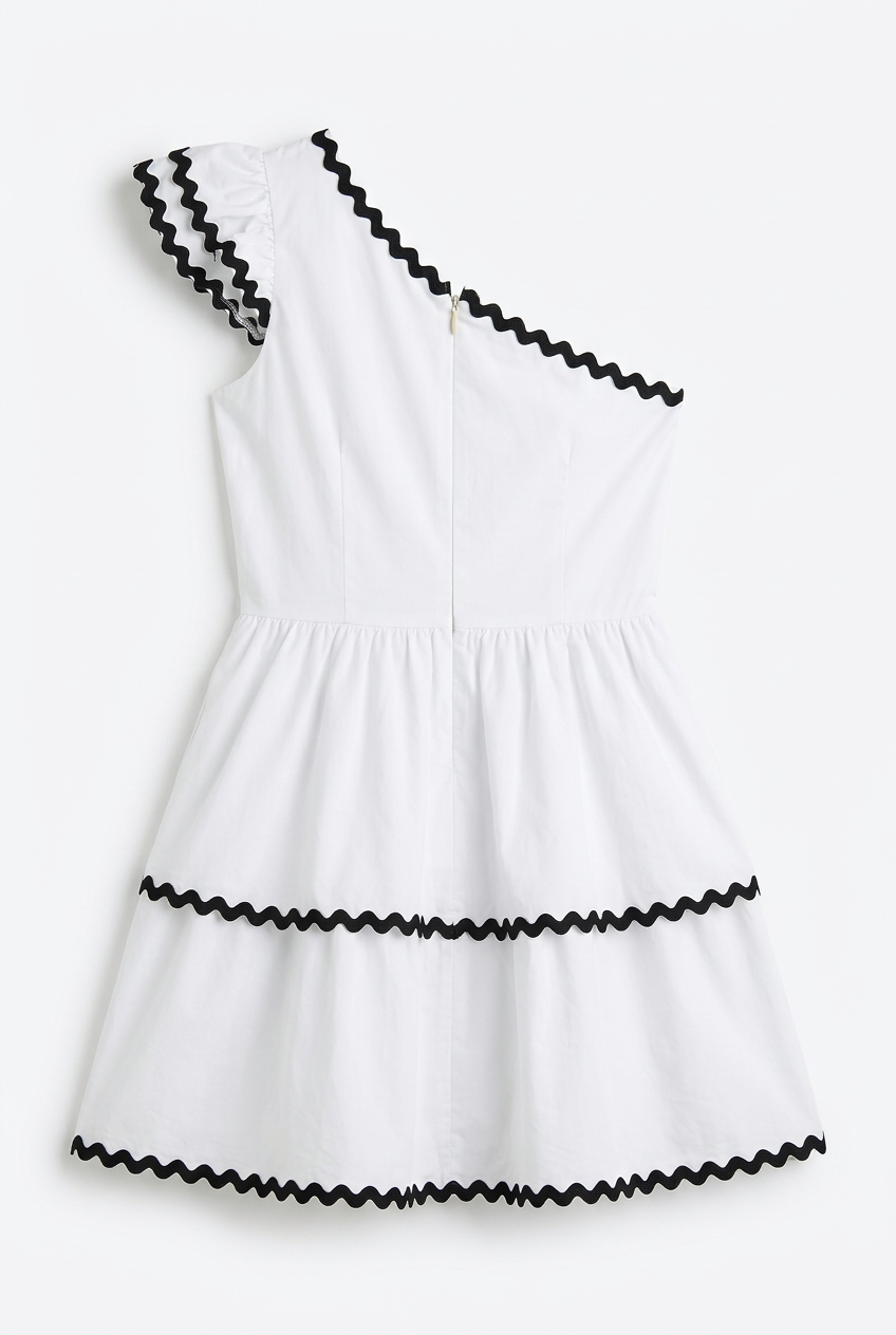 White One-Shoulder Dress – Back