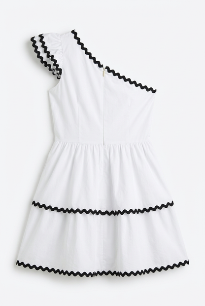 White One-Shoulder Dress – Back